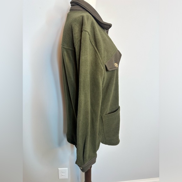 Sz S Blank NYC olive green Button front Shacket fleece jacket sweater - Picture 7 of 10